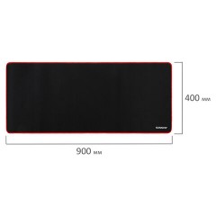 Коврик для мыши и клавиатуры большой SONNEN "BLACK TITAN XXL" 900х400х3 мм, черный, 513959 - фото 6