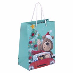 Пакет подарочный НАБОР 4 штуки, новогодний, 18х10х23 см, "Christmas Animals", ЗОЛОТАЯ СКАЗКА, 591956 - фото 4