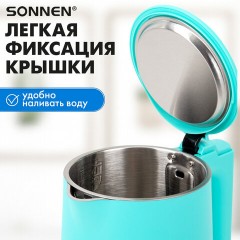 Чайник электрический с двойными стенками SONNEN KT-8719M, 1,5 л, 2200 Вт, мятный, 454694 Чайник электрический с двойными стенками SONNEN KT-8719M, 1,5 л, 2200 Вт, мятный, 454694 - фото 20