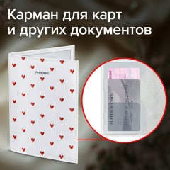 Обложка для паспорта натуральная кожа флоттер, принт "Сердечки", цвет белый, BRAUBERG, 238866 Обложка для паспорта натуральная кожа флоттер, принт "Сердечки", цвет белый, BRAUBERG, 238866 - фото 11