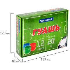 Гуашь BRAUBERG "Футбол", 12 цветов по 20 мл, 192566 Гуашь BRAUBERG "Футбол", 12 цветов по 20 мл, 192566 - фото 4