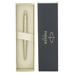 Ручка шариковая PARKER "Jotter Core Stainless Steel GT", ежедневник А5 черный, пакет, 880886 Ручка шариковая PARKER "Jotter Core Stainless Steel GT", ежедневник А5 черный, пакет, 880886 - фото 3