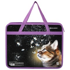 Папка на молнии с ручками BRAUBERG А4, 1 отделение, пластик, 80 мм, "Dream cat", 270868 Папка на молнии с ручками BRAUBERG А4, 1 отделение, пластик, 80 мм, "Dream cat", 270868 - фото 2