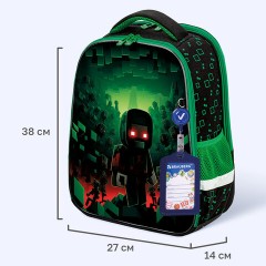 Ранец BRAUBERG FIT, 2 отделения, "Ночной воин", 38х27х14 см, 272023 - фото 10