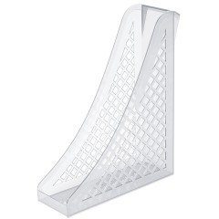 Лоток вертикальный для бумаг BRAUBERG ECO, 240х80х290 мм, сетчатый, прозрачный, 239016