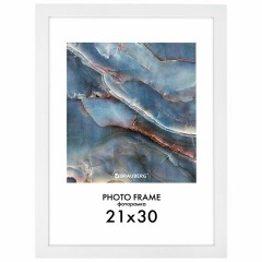 Рамка 21х30 см небьющаяся, КОМПЛЕКТ 4 шт., багет 16 мм, МДФ, BRAUBERG "Basic", белая, 391258 - фото 2