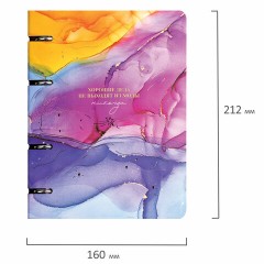 Тетрадь на кольцах А5 160х212 мм, 120 листов, картон, фольга, клетка, BRAUBERG, "Liquid art", 404738 - фото 3
