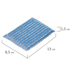 Губка-скрабер для ЭМАЛИ и ТЕФЛОНА, размер 13х8,5х1,5 см, КОМПЛЕКТ 2 штуки, посуда, уборка, LAIMA, 700057 - фото 6