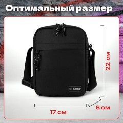 Сумка на плечо HEIKKI COMPACT (ХЕЙКИ), два кармана, черная, 22х17х6 см, 272630 - фото 12