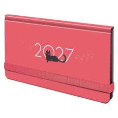 Еженедельник датированный 2027 с резинкой, 171х93 мм, BRAUBERG, твердый, УФ-ЛАК, 64 листа, "Кот", 117839