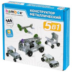 Конструктор металлический "Для уроков труда №3", 5 в 1 с подвижными деталями, 146 элементов, BAMBOX (БАМБОКС), 667038