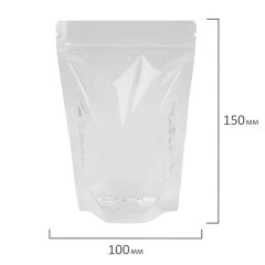 Пакеты дой-пак с замком ZIP LOCK, прозрачные, 100х150 + 30 мм, КОМПЛЕКТ 100 штук, 70 мкм, BRAUBERG, 700695 - фото 6