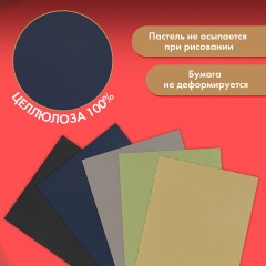 Бумага для пастели ФАКТУРНАЯ, А3, в папке, 20 листов, 5 цветов, 270 г/м2, BRAUBERG ART, 117756 - фото 5
