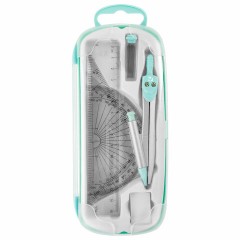 Готовальня BRAUBERG SCHOOL KIT, 9 предметов, циркуль 125 мм, чертежные принадлежности, мятный цвет, 210716 Готовальня BRAUBERG SCHOOL KIT, 9 предметов, циркуль 125 мм, чертежные принадлежности, мятный цвет, 210716 - фото 3