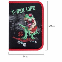 Пенал ПИФАГОР, 1 отделение, 2 откидные планки, полиэстер, 20х14 см, "T-Rex Life", 271513 Пенал ПИФАГОР, 1 отделение, 2 откидные планки, полиэстер, 20х14 см, "T-Rex Life", 271513 - фото 7
