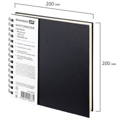 Скетчбук, слоновая кость 140 г/м2 200х200 мм, 80 л., КОЖЗАМ, гребень, BRAUBERG ART CLASSIC, черный, 116476 Скетчбук, слоновая кость 140 г/м2 200х200 мм, 80 л., КОЖЗАМ, гребень, BRAUBERG ART CLASSIC, черный, 116476 - фото 5