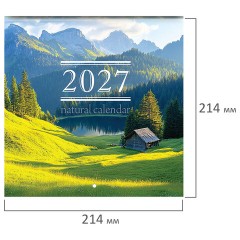 Календарь настенный перекидной 2027 г., BRAUBERG, 12 листов, 21,4х42,8 см, МИНИ, "Nature", 118433 - фото 3