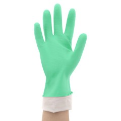 Перчатки VILEDA PROFESSIONAL многоцелевые латексные, МНОГОРАЗОВЫЕ, х/б напыление, ПРОЧНЫЕ, M (средний), зеленый, 174363 - фото 9