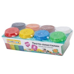 Тесто-пластилин для лепки СУПЕР ПЛАСТИЧНОЕ, 8 цветов, 400 г, крышки-штампики, BAMBOX (БАМБОКС), 107248 - фото 6