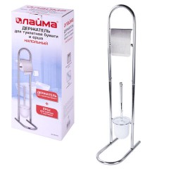 Ершик для унитаза СТОЙКА + держатель туалетной бумаги, сталь/пластик, зеркальный, LAIMA, 607433 - фото 8