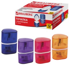 Точилка BRAUBERG "Case", 3 отверстия для чернографитных и цветных карандашей (в том числе утолщенных), с контейнером, ассорти, 226943 Точилка BRAUBERG "Case", 3 отверстия для чернографитных и цветных карандашей (в том числе утолщенных), с контейнером, ассорти, 226943 - фото 2