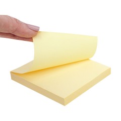 Блок самоклеящийся (стикеры) STAFF STANDARD, ПАСТЕЛЬНЫЙ 76х76 мм, желтый, 100 листов, 116573 - фото 4