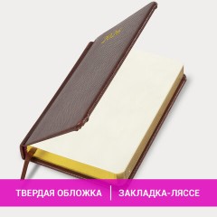 Ежедневник датированный 2026, МАЛЫЙ ФОРМАТ 100х150 мм, А6, BRAUBERG "Iguana", под кожу, коричневый, 117253 - фото 14