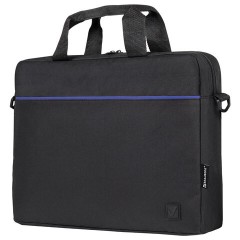 Сумка портфель BRAUBERG PRACTICAL с отделением для ноутбука 15,6", Blue line, черная, 29х40х7 см, 272603 - фото 4