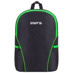 Рюкзак STAFF TRIP универсальный, 2 кармана, черный с салатовыми деталями, 40x27x15,5 см, 270788 - фото 2