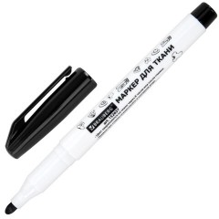 Маркер для ткани ЧЕРНЫЙ, TEXTILE MARKER, несмываемый, круглый наконечник 1-3 мм, BRAUBERG, 152657 - фото 2