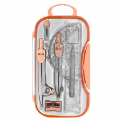 Готовальня BRAUBERG SCHOOL KIT, 11 предметов, циркуль 115 мм, циркуль 125 мм, чертежные принадлежности, персиковый цвет, 210717 Готовальня BRAUBERG SCHOOL KIT, 11 предметов, циркуль 115 мм, циркуль 125 мм, чертежные принадлежности, персиковый цвет, 210717 - фото 2