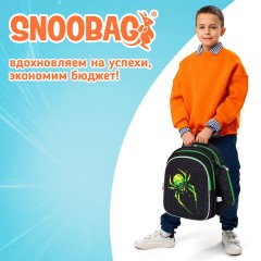 Рюкзак SNOOBAG (СНУБЭГ) MIND с пеналом в комплекте, 2 отделения, "Неоновый паук", 40х28х18 см, 274444 - фото 16