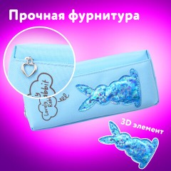 Пенал мягкий ЮНЛАНДИЯ, 2 отделения, полиэстер, "Bunny", голубой, 20х7х9 см, 228987 Пенал мягкий ЮНЛАНДИЯ, 2 отделения, полиэстер, "Bunny", голубой, 20х7х9 см, 228987 - фото 13