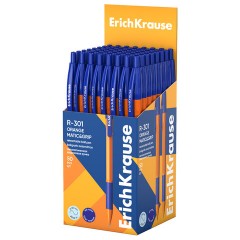 Ручка шариковая автоматическая с грипом ERICH KRAUSE "R-301 Orange", СИНЯЯ, узел 1,0 мм, линия письма 0,35 мм, 46762 - фото 3