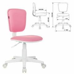 Кресло детское BRABIX "Joy MG-204W", без подлокотников, пластик белый, ткань TW, розовое, 533011 Кресло детское BRABIX "Joy MG-204W", без подлокотников, пластик белый, ткань TW, розовое, 533011 - фото 2