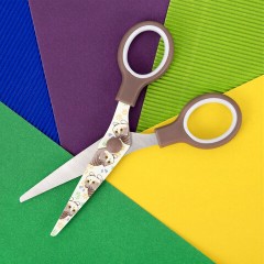 Ножницы 130 мм, коричневые, с цветной печатью "Милые котики", BRAUBERG CUTE CATS, 238957 - фото 8