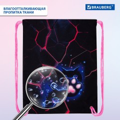 Мешок для обуви BRAUBERG PREMIUM, карман, подкладка, светоотражайка, 43х33 см, "Pink lava", 273441 - фото 10