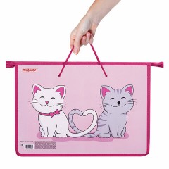 Папка на молнии с ручками ПИФАГОР А4, 1 отделение, пластик, ручки-шнурок, "Best Buds", 271469 - фото 5