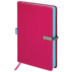 Ежедневник датированный 2026 А5 138x213 мм, BRAUBERG "Inspiration", под кожу, цветной срез, розовый, 117478