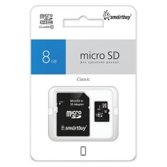 Карта памяти micro SDHC, 8 GB, SMARTBUY, 10 Мб/сек. (class 10), с адаптером, SB8GBSDCL10-01 - фото 6