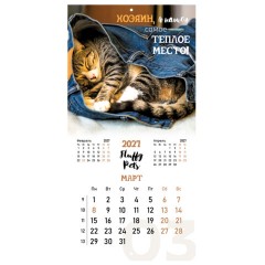 Календарь настенный перекидной 2027 г., BRAUBERG, 12 листов, 28,5х57 см, "Смешные котики", 118430 - фото 8
