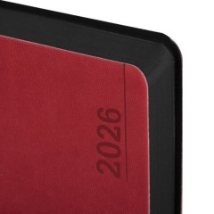 Ежедневник датированный 2026 А5 138x213 мм, BRAUBERG "Metropolis Mix", под кожу, гибкий, красный, 117442 - фото 3