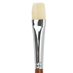 Кисть художественная профессиональная BRAUBERG ART CLASSIC, щетина, плоская, № 20, длинная ручка, 200722 - фото 3