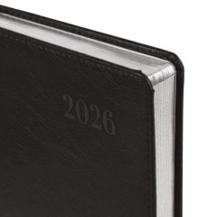 Ежедневник датированный 2026, А5, 138х213 мм, BRAUBERG "Impression", под кожу, черный, 117510 - фото 3