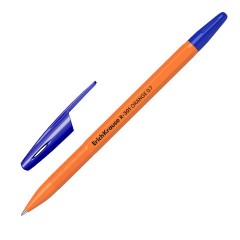 Ручка шариковая ERICH KRAUSE "R-301 Orange", СИНЯЯ, корпус оранжевый, узел 0,7 мм, линия письма 0,35 мм, 43194 - фото 7