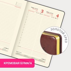Ежедневник датированный 2026, А5, 138x213 мм, BRAUBERG "Cayman", под кожу, черный/коричневый, 117045 - фото 16