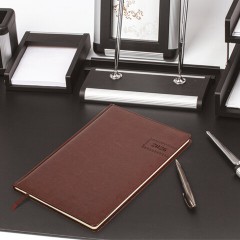 Еженедельник датированный 2026, БОЛЬШОЙ ФОРМАТ 210х297 мм, А4, BRAUBERG "Imperial", под кожу, коричневый, 117156 - фото 5