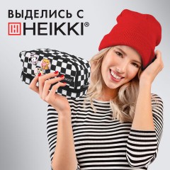 Пенал-органайзер HEIKKI (ХЕЙКИ) с ручкой, значки, 2 отделения, откидная планка, 22x13х10 см, "Black&White", 273601 - фото 21