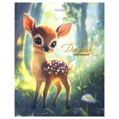 Дневник 1-4 класс 48 л., твердый, BRAUBERG, выборочный лак, с подсказом, "Оленёнок", 107595