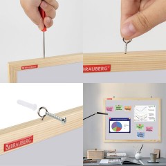 Доска магнитно-маркерная 45х60 см, деревянная рамка, BRAUBERG "Wood", 238794 - фото 7